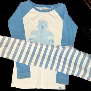 Toddler boys clothes 5 Carter's light blue bear striped pajama set